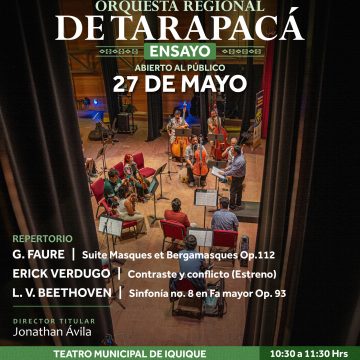 27 de mayo: Ensayo abierto al Público | Orquesta Regional de Tarapacá