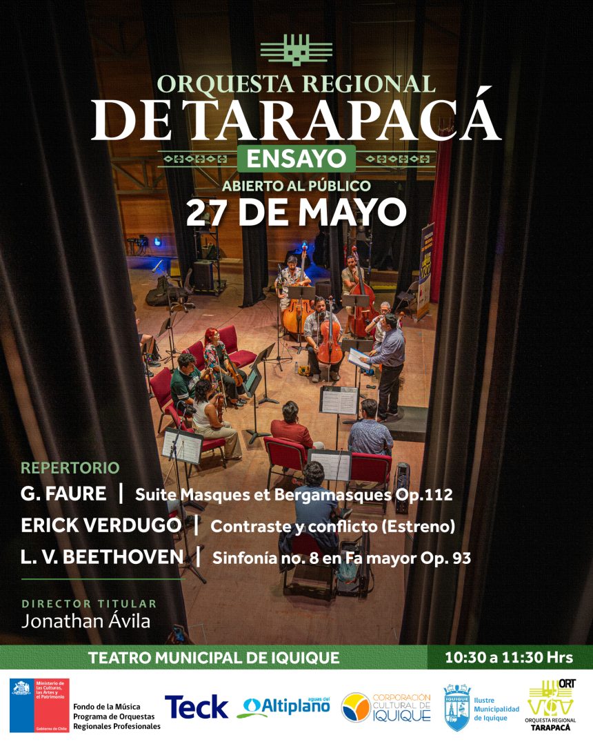 27 de mayo: Ensayo abierto al Público | Orquesta Regional de Tarapacá