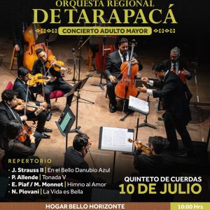 Concierto para Adultos Mayores en Hogar Bello Horizonte de Iquique, 10 de julio 2026