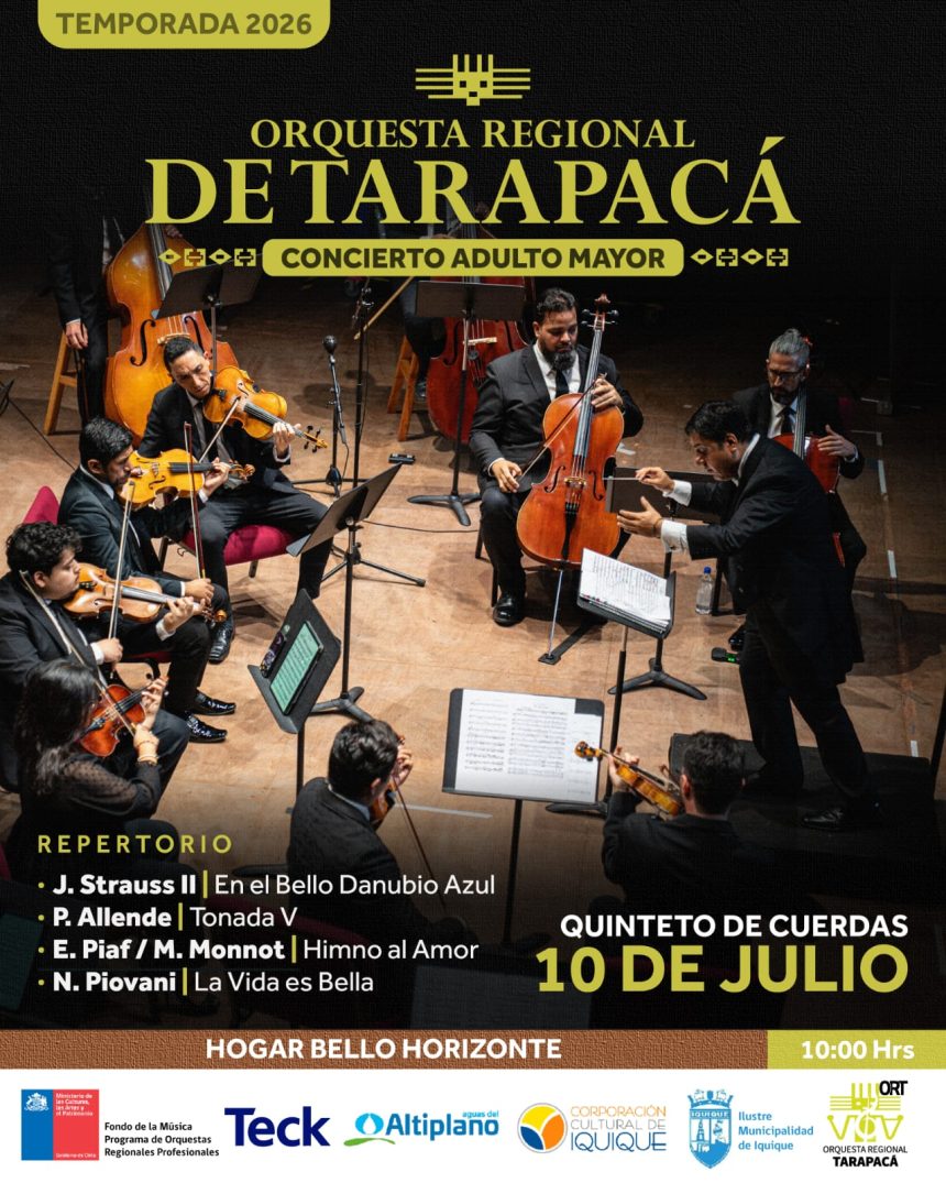 Concierto para Adultos Mayores en Hogar Bello Horizonte de Iquique, 10 de julio 2026