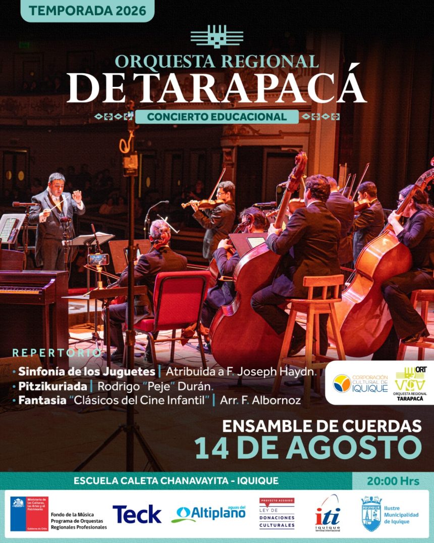 14 de agosto: Concierto Educacional | Orquesta Regional de Tarapacá