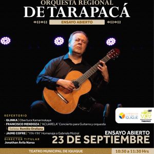 23 de septiembre: Orquesta Regional de Tarapacá realizará ensayo abierto al público