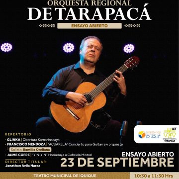 23 sept Ensayo gráfica 23 de septiembre: Orquesta Regional de Tarapacá realizará ensayo abierto al público