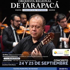 24 y 25 seept gráfica Conciertos 24 y 25 de septiembre: Orquesta Regional de Tarapacá presenta su Concierto de Temporada en el Teatro Municipal de Iquique