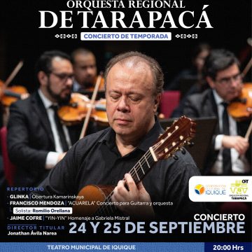 24 y 25 seept gráfica Conciertos 24 y 25 de septiembre: Orquesta Regional de Tarapacá presenta su Concierto de Temporada en el Teatro Municipal de Iquique