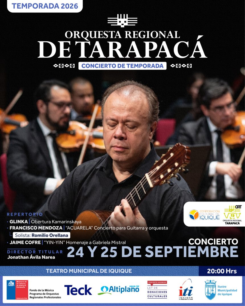 24 y 25 seept gráfica Conciertos 24 y 25 de septiembre: Orquesta Regional de Tarapacá presenta su Concierto de Temporada en el Teatro Municipal de Iquique