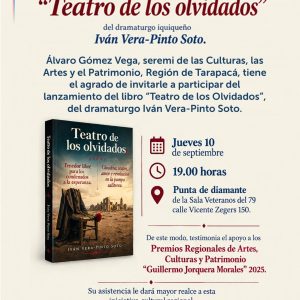 Teatro de los Olvidados 10 de septiembre: Lanzamiento del libro “Teatro de los olvidados” de Iván Vera-Pinto Soto
