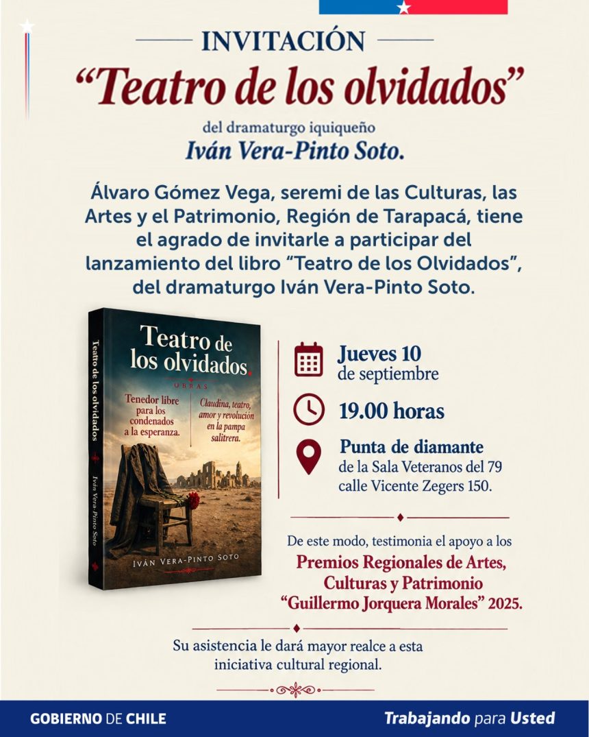 Teatro de los Olvidados 10 de septiembre: Lanzamiento del libro “Teatro de los olvidados” de Iván Vera-Pinto Soto