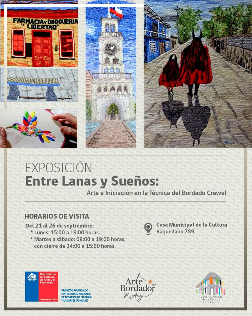 Del 21 al 26 de septiembre: Exposición “Entre Lanas y Sueños” llega a la Casa Municipal de la Cultura