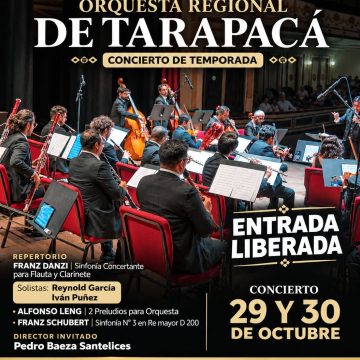 29 y 30 de octubre: Orquesta Regional de Tarapacá presenta su Concierto de Temporada en el Teatro Municipal de Iquique